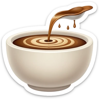 still brown liquid in white bowl sticker