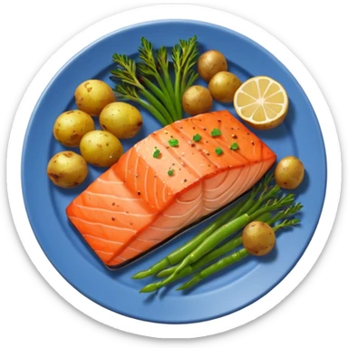 salmon veggies potatoes  sticker