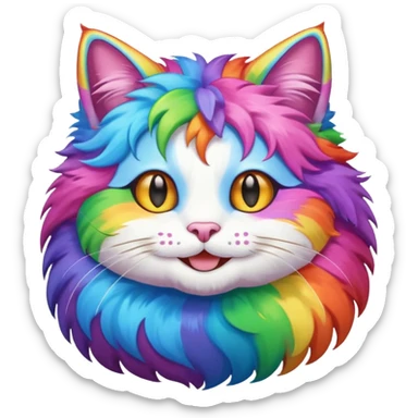 Rainbow cat smiling sticker