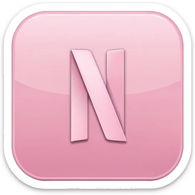 Netflix aesthetic "N" logo in pastel pink sticker