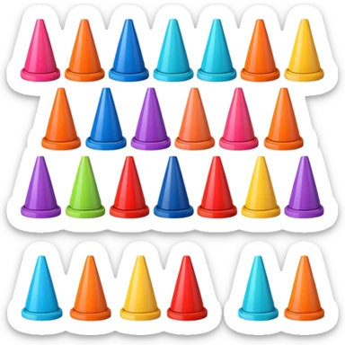 colorful Cone markers
 sticker