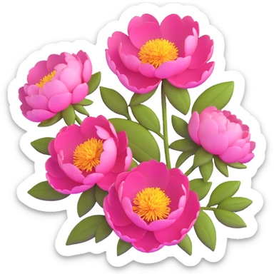 peony flower sticker