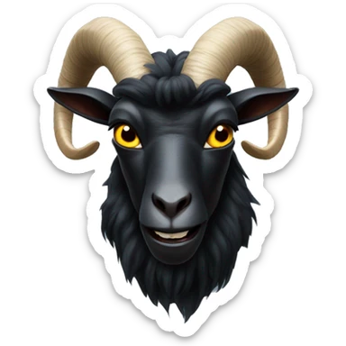 Black goats with big horns and super angry expressions sticker