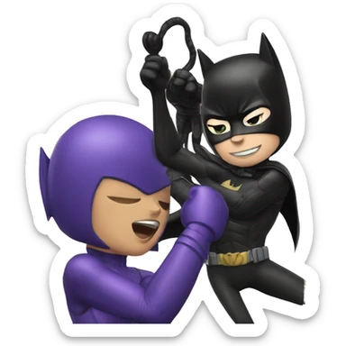 catwoman punches batman sticker