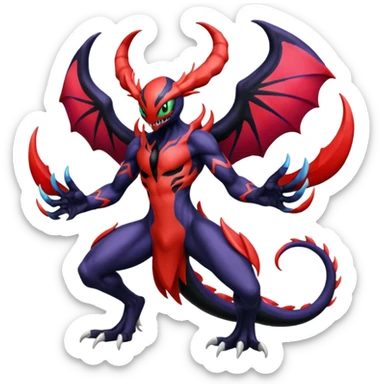 Venom-Stitch-Yveltal-Lunala-Fakémon-hybrid-creature (full body)  sticker