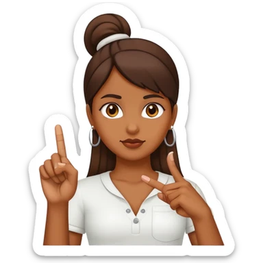brown gurl sticking up middle finger sticker