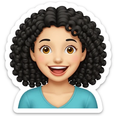 Leyla as a laughing emoji, joyful and bright sticker