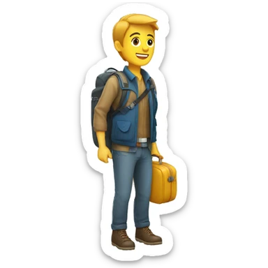 yong man traveller sticker