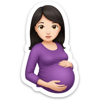 Pregnant woman with dark hair sticker