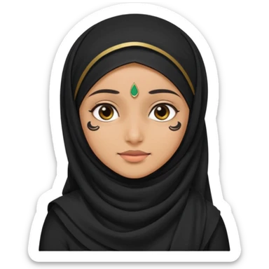 tamilnadu girl slim girl wear black saree with hijab in head create emoji like sticker sticker