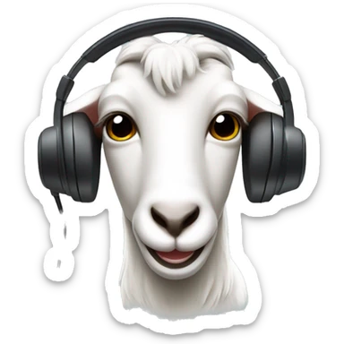 goat with call center headset and mic sticker