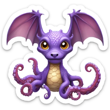 A dragon dog octopus mix sticker