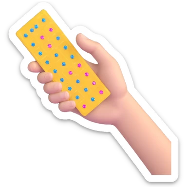hand holding a scratcher ticket with sparkles, inspired by TheADDScratcher sticker