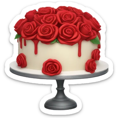 Red roses cake sticker