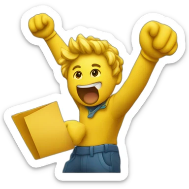 emoji yellow abrazando una letra M sticker