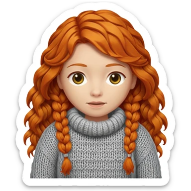 Knitted ginger hair sticker