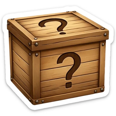 Box with question mark sticker