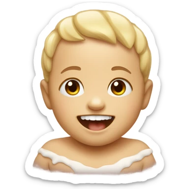 baby with teeth  sticker