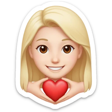 Smile with a heart sticker