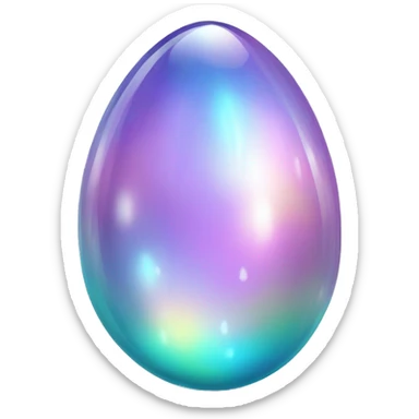 Sparkly glossy Pastel iridescent glass crystal egg sticker