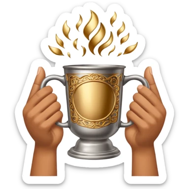 many hands hold the cup

 sticker