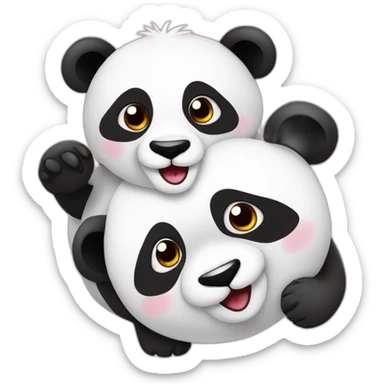 Panda qui est avec ses petits sticker
