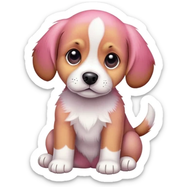 pink beagle puppy sticker