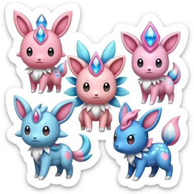 Clefairy-Meloetta-Sylveon-Dialga-Suicune-fusion sticker