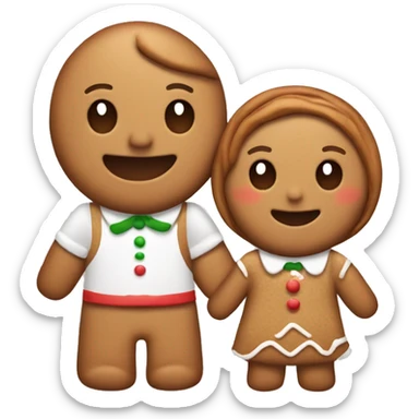 Gingerbread dad mum baby sticker