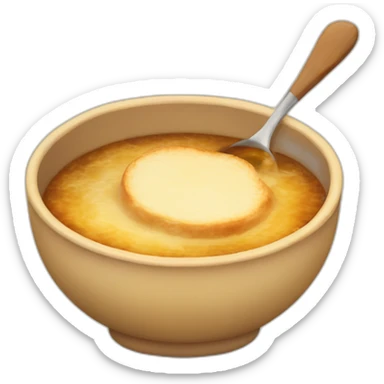 Soggy dough in French onion soup sticker