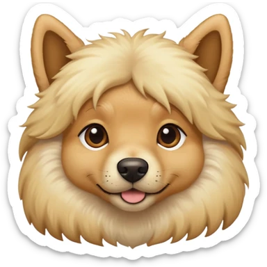 Perro rubio con mucho pelo sticker