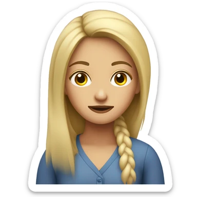 Mujer rubia de pelo largo con insomnio sticker