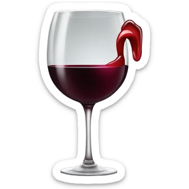 Red Wine glass with red lipstick stain  sticker