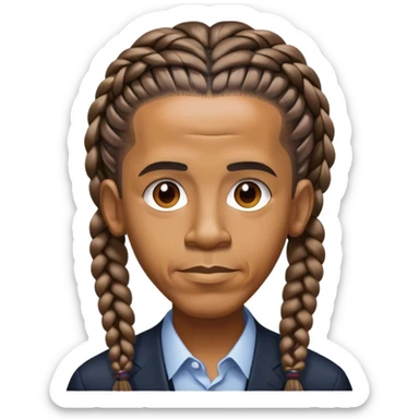 Obama with braids sticker