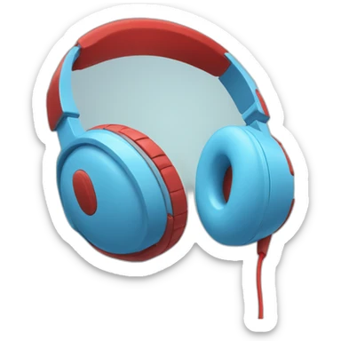 light blue and red headphones sticker