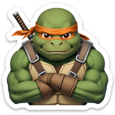 Hun from Teenage Mutant Ninja Turtles, muscular gang leader sticker