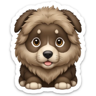 A dark-colored Caucasian Shepherd puppy with cropped ears sticker