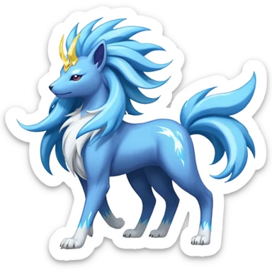Manectric-Electrike-Furfrou-Suicune-Fakemon-fusion, full body sticker