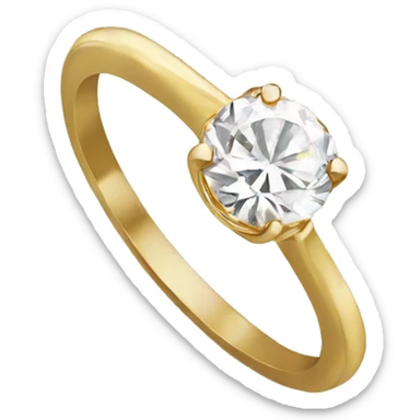 Round cut diamond ring gold  sticker