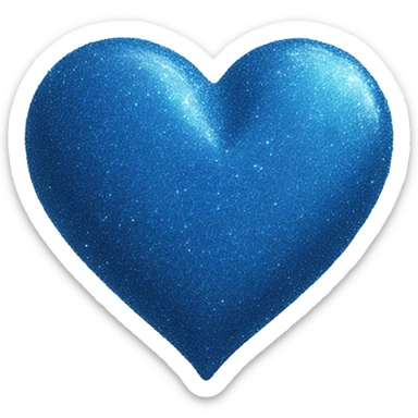 Glittery blue heart sticker