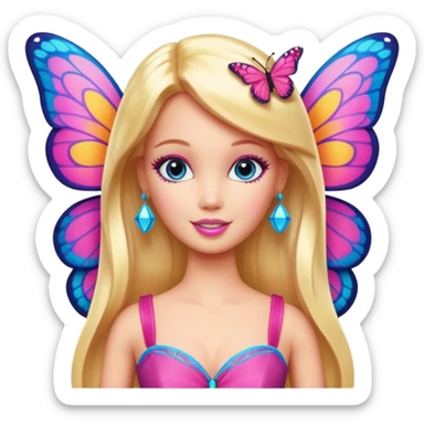 lav en barbie mariposa fe sticker