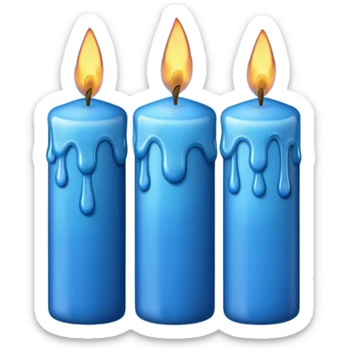 blue candles sticker