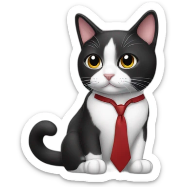 Tuxedo cat in tie sticker