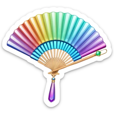 gem fan with gem accessories sticker