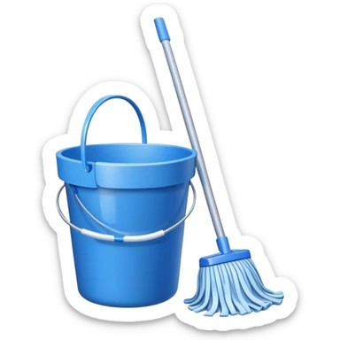 mop and bucket for cleaning sticker