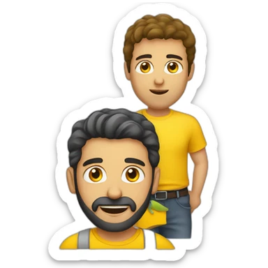 Armenian guy with a yellow T-shirt speaking german sticker