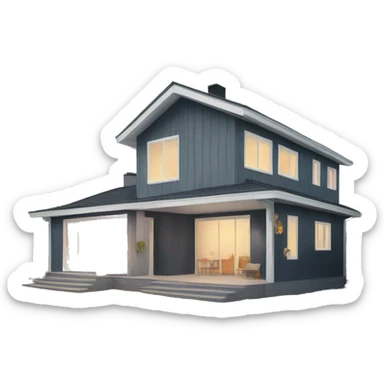 modern scandinavian house sticker