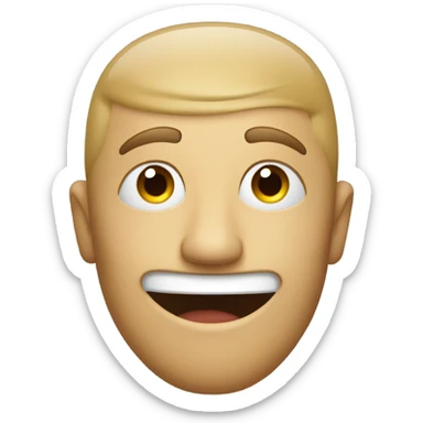 Face looking to the right with one eye looking straight sticker