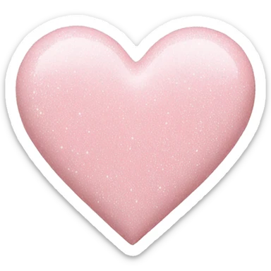 Pastel pink heart with 3 small white glitter sticker
