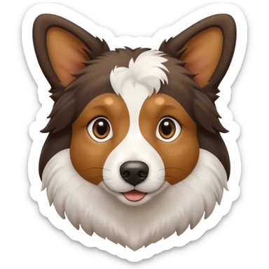 собака породи ауссі триколор з передніми білими  без білої смужки на голові  sticker